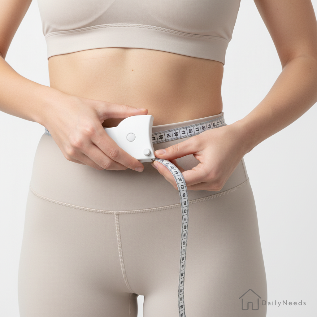 Meetlint in gebruik rond taille