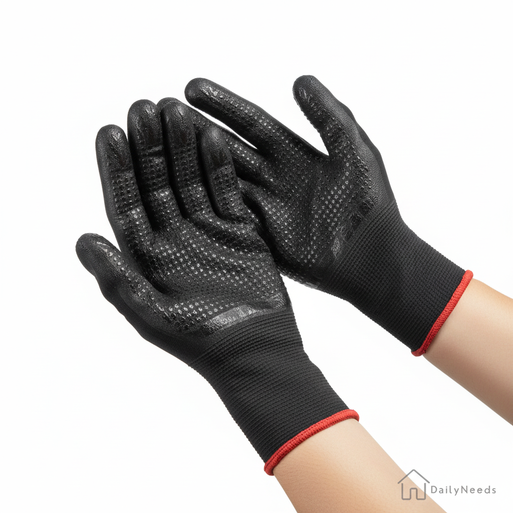 Handschoenen gedragen, grip detail